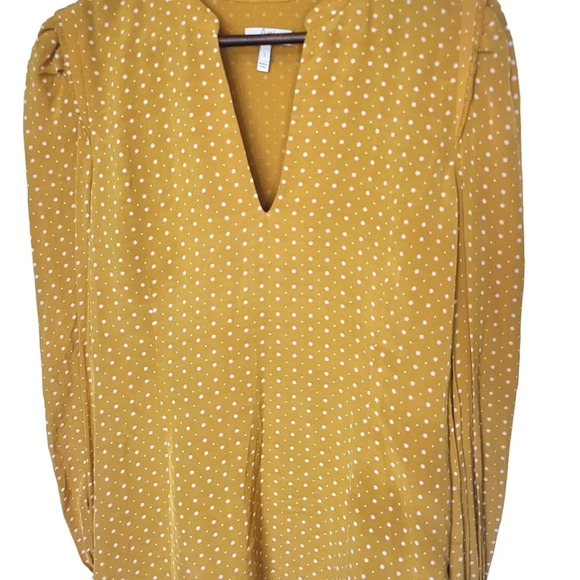 Joie Korina Star Printed Long Sleeve Blouse Women's Small Yellow As Seen On - Picture 4 of 11